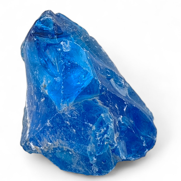Sapphire Blue Translucent Art Glass Cullet Glowing Manganese Slag #4GX106 - Picture 3 of 6